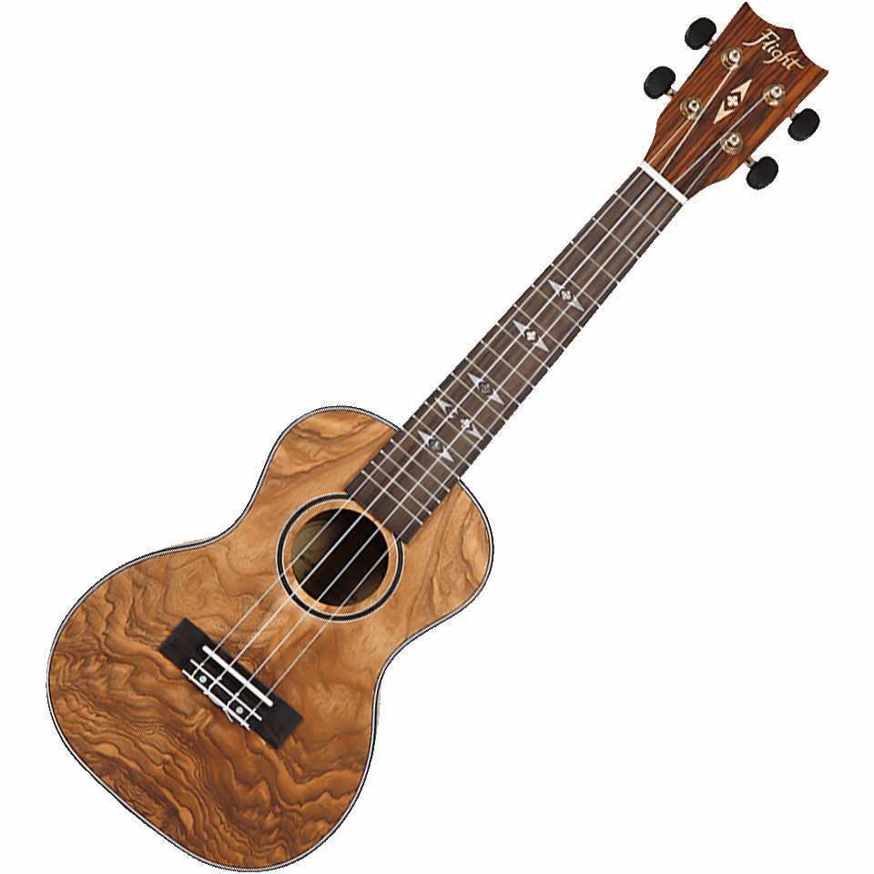 Flight Supernatural Series DUC410 QA Quilted Ash concert ukelele met gigbag