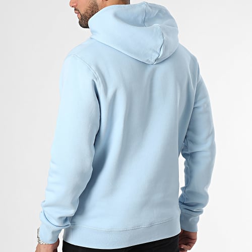 Sweat Capuche Oxford Bleu Clair Bleu Marine