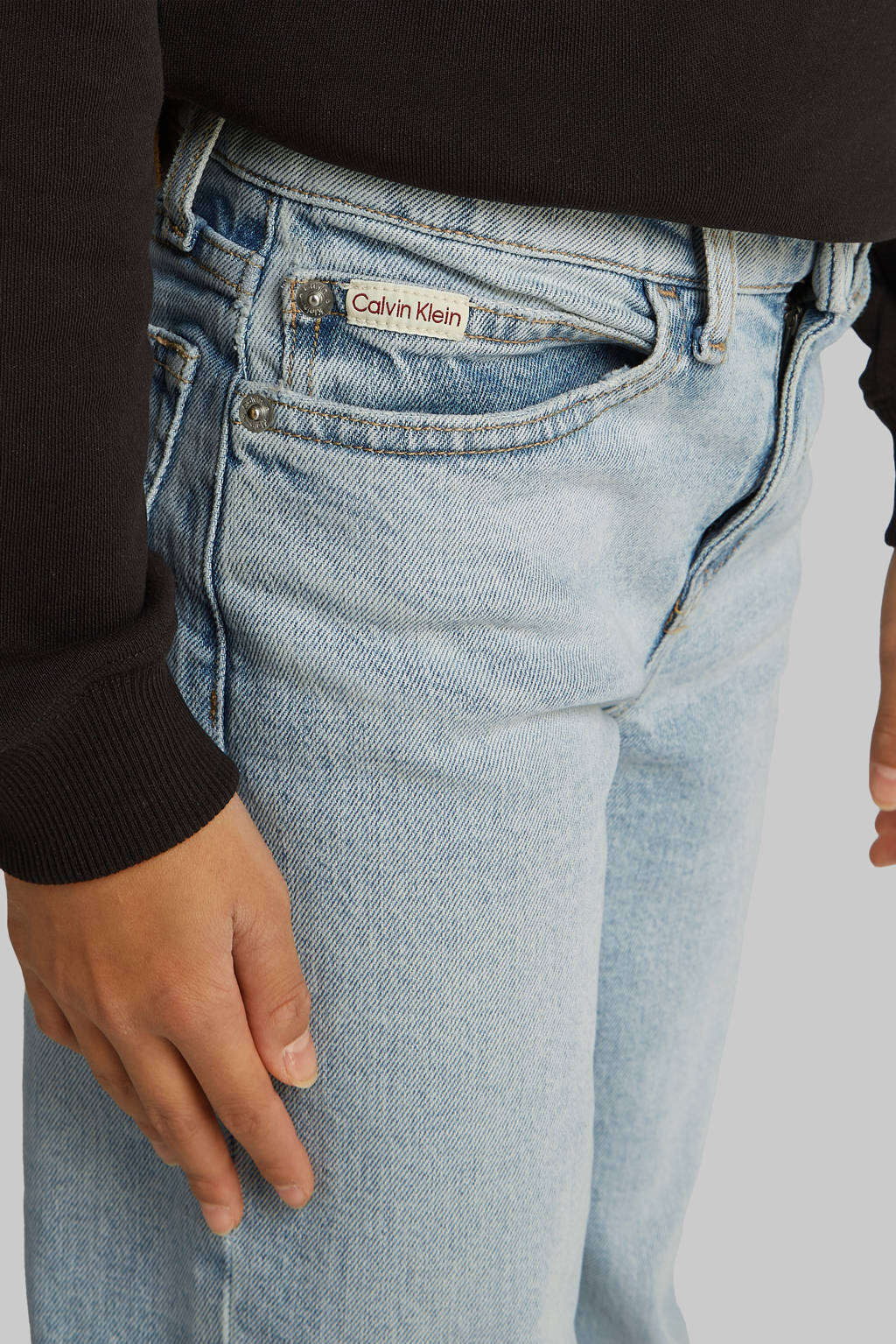 Calvin Klein wide leg high waist jeans light blue denim