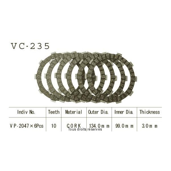 Kyoto - Disques garnis d'embrayage VC235
