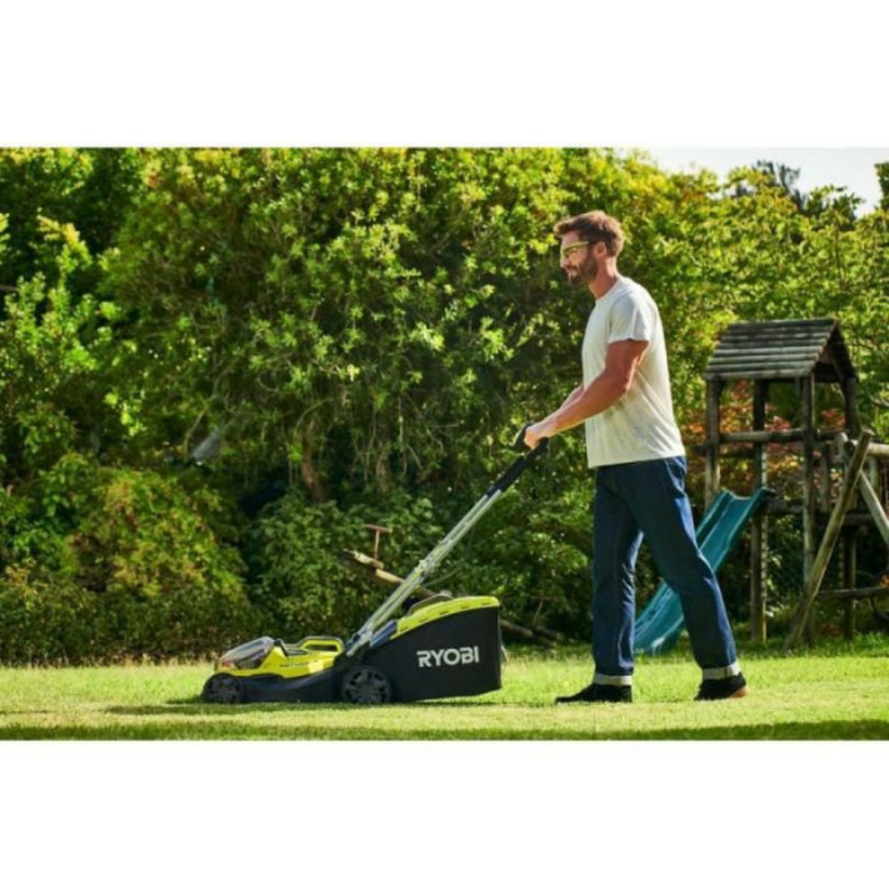Tondeuse a gazon hybride 36v lithiumplus coupe 37cm - 2 batteries 5,0 ah - 1 chargeur rapide ry18lmh37a-250