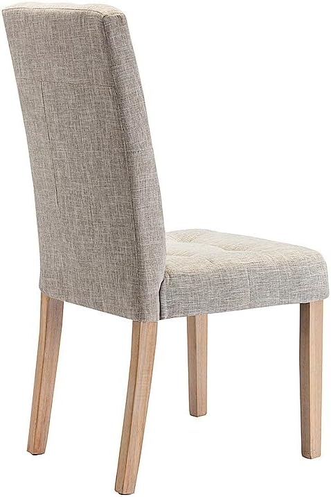 Vente-unique-Stuhl 6er-Set - Stoff & Holz - Beige - VILLOSA
