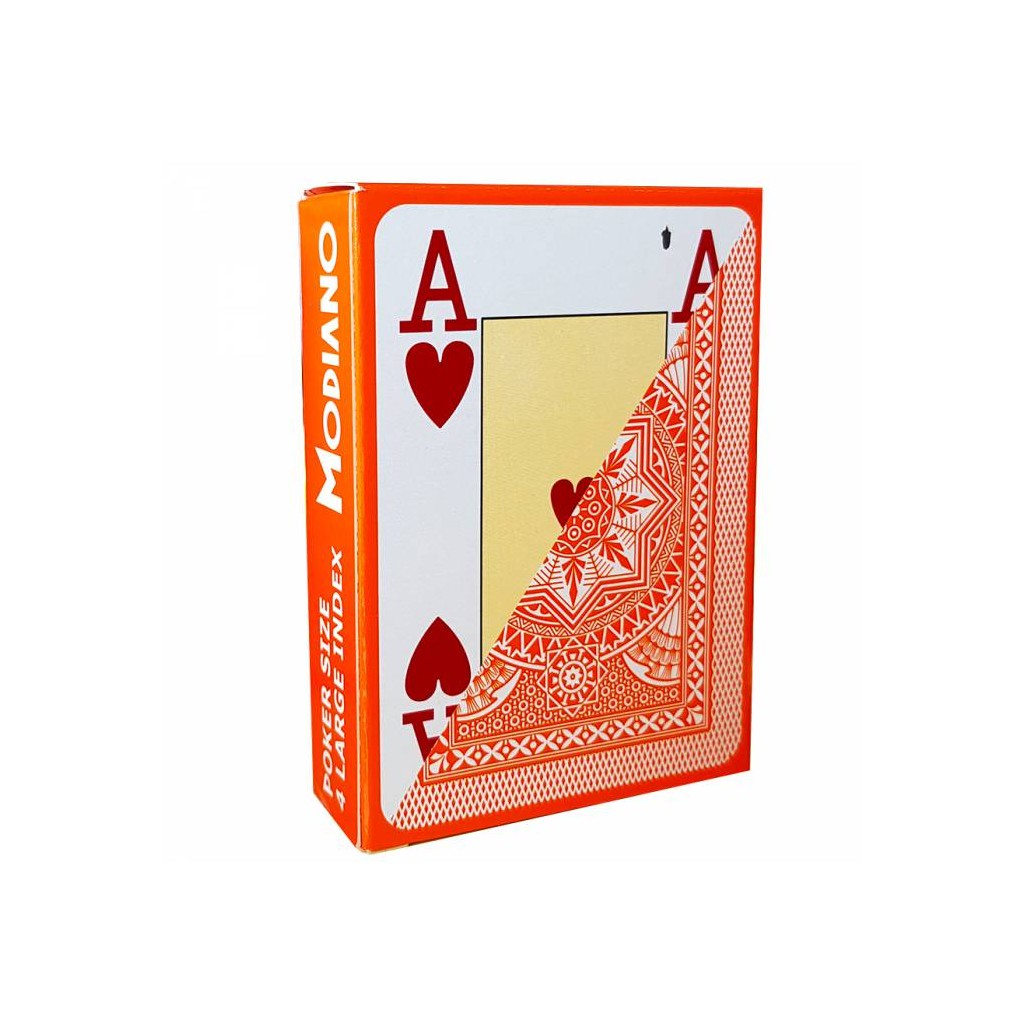 Jeu de 54 cartes Modiano format poker - Orange