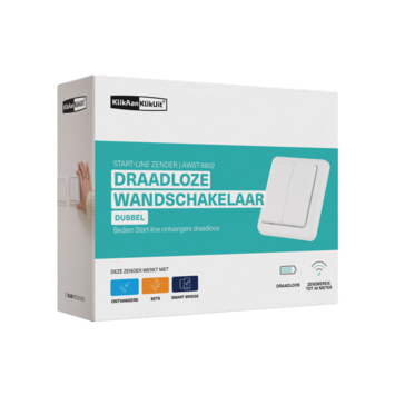 KlikAanKlikUit Wandschakelaar Dubbel AWST-8802