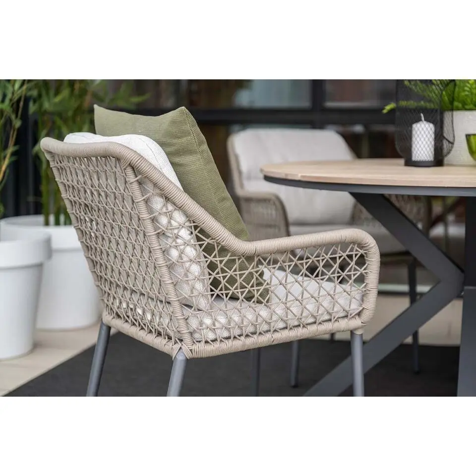 Toledo dining fauteuil - carbon black - taupe - valley sand