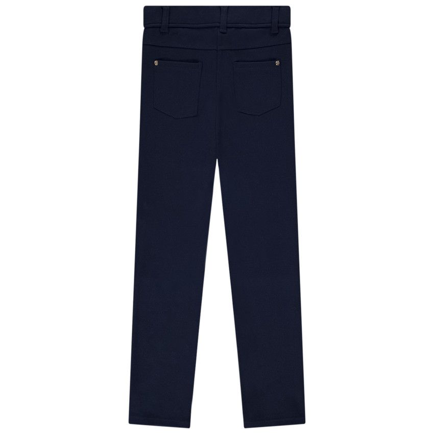 Pantalon slim en milano esprit équitation pour fille - Bleu marine