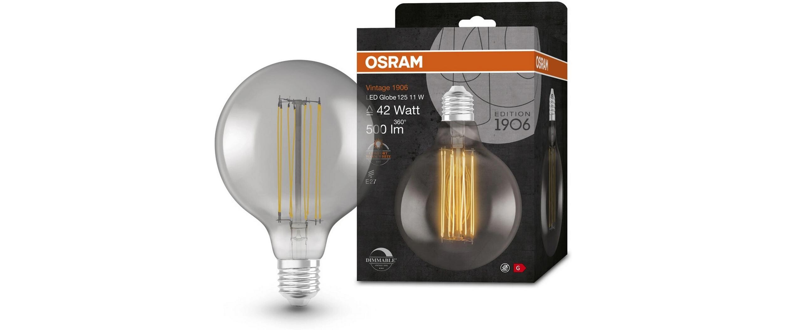 Lampe Vintage 1906 Globe125, 11W, E27, WarmweissDimmbare LED-Lampen, Vintage-Edition