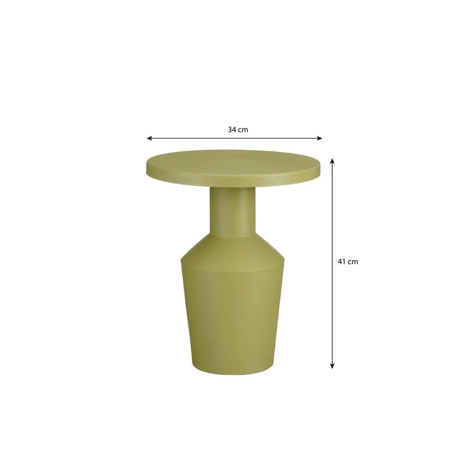 Mica Decorations Feroza Bijzettafel - H41 x Ø34 cm - Metaal - Groen