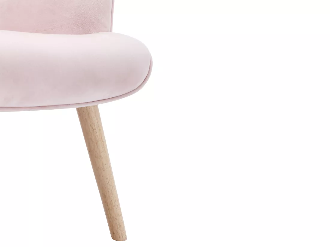 Fauteuil en velours rose VATELY