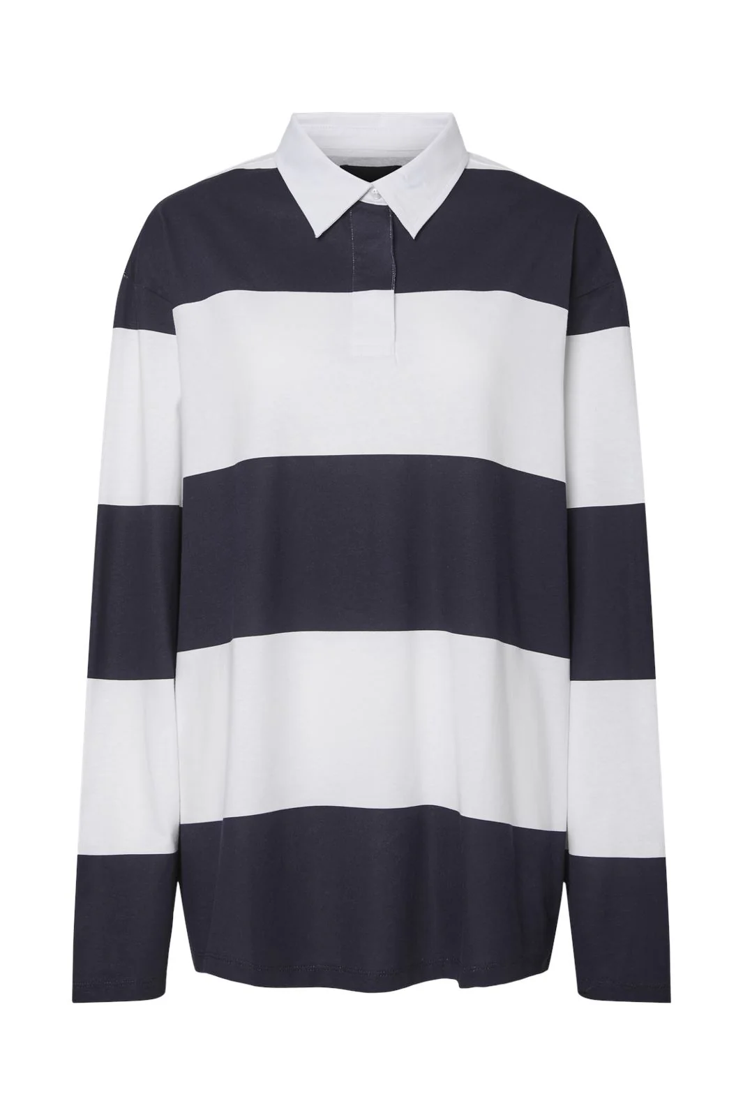 Pieces Pcfrida Ls Oversize Polo Fsy 4746860 maritime blue white
