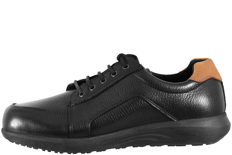NEW FEET SNØRESKO I SORT GLAT SKIND
