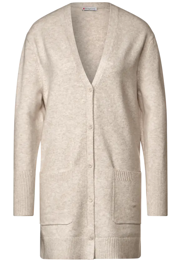 Long Cardigan - whisper cream melange