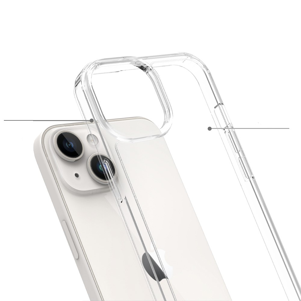 iPhone 15 Hybrid Hülle TPU Bumper mit Acryl Rückseite - Transparent