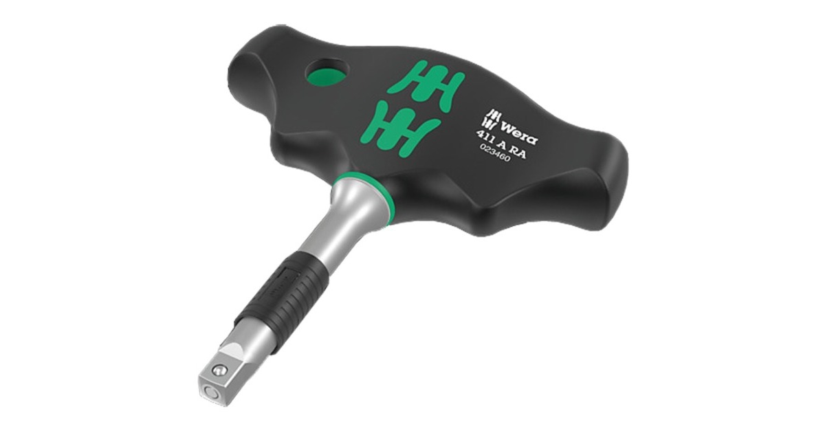 Wera411 A RA T-greep adapterschroevendraaier met ratelfunctie, 1/4