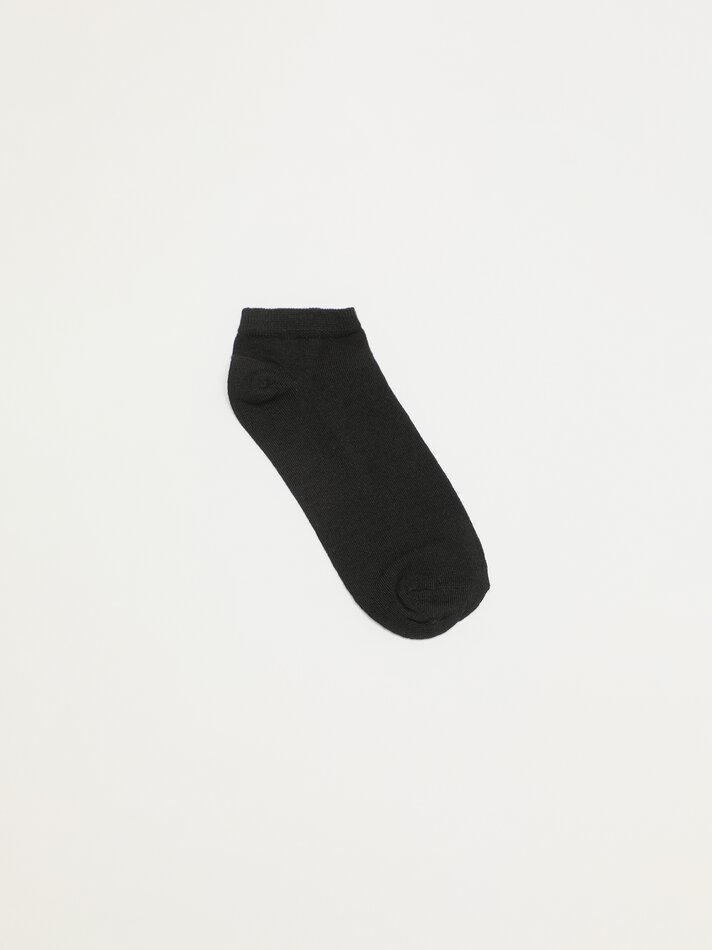 Pacote com 7 pares de meias básicas de cano curto - Pretas