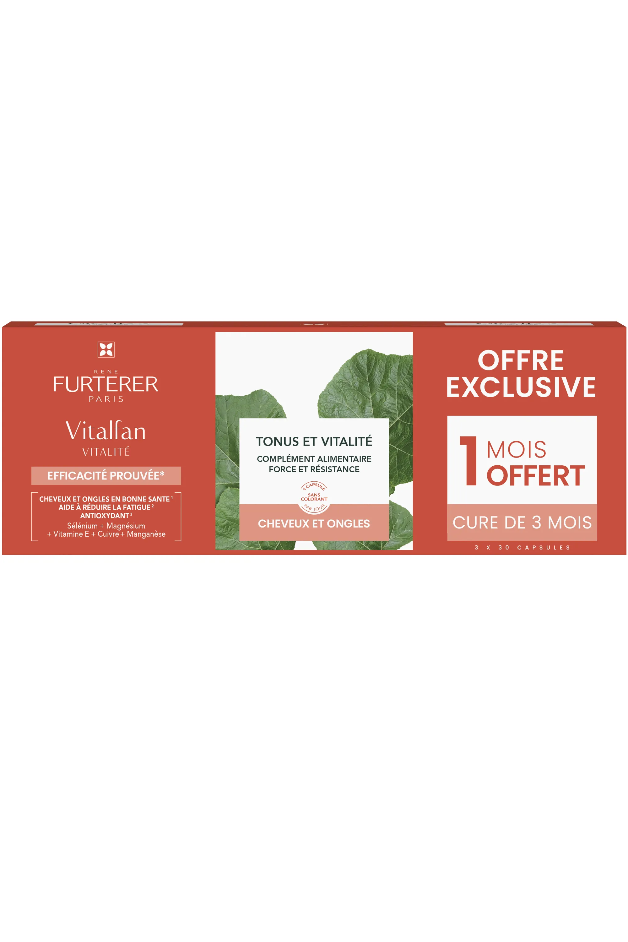 René Furterer Complément alimentaire cheveux et ongles Vitalfan cure de 3 mois