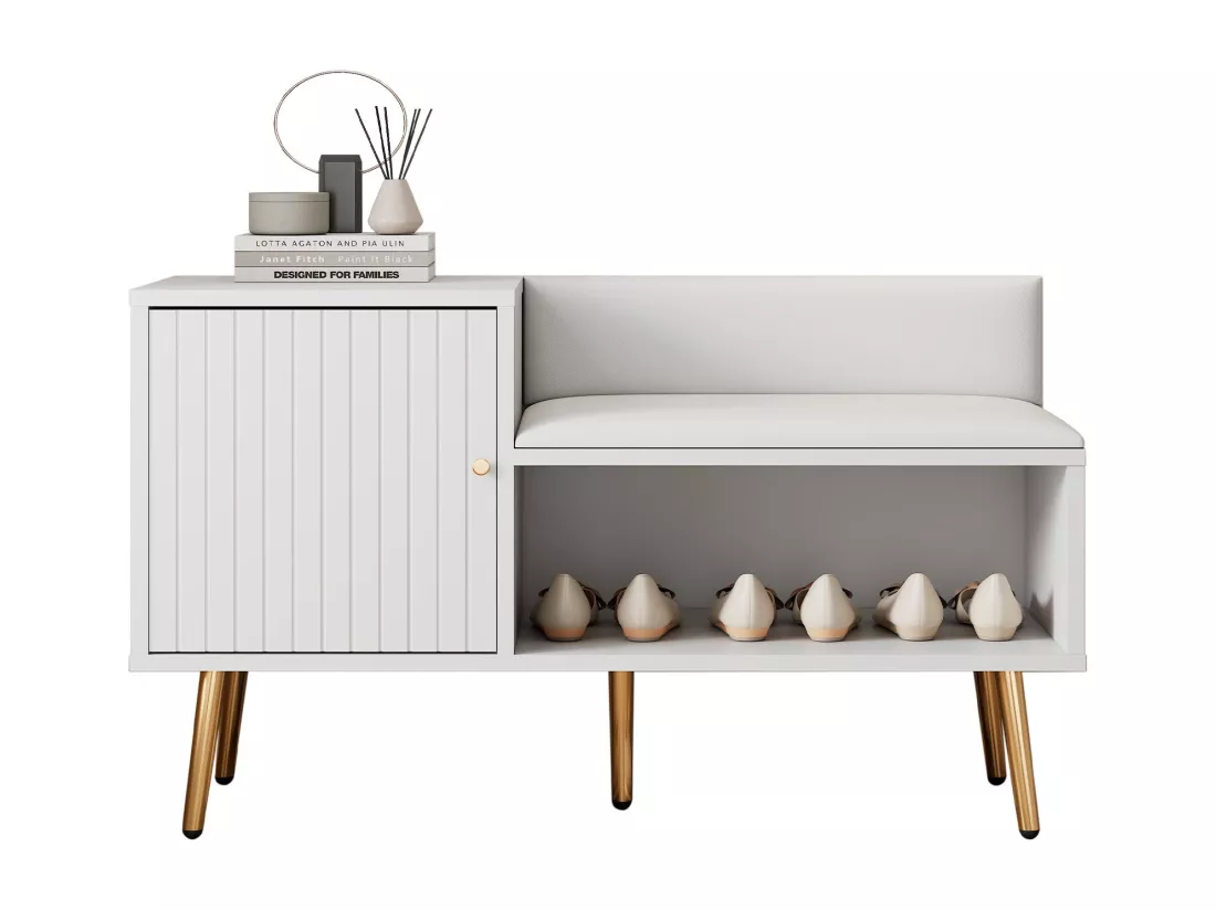 Meuble à chaussures de luxe moderne et blanc,d100cm×h58cm