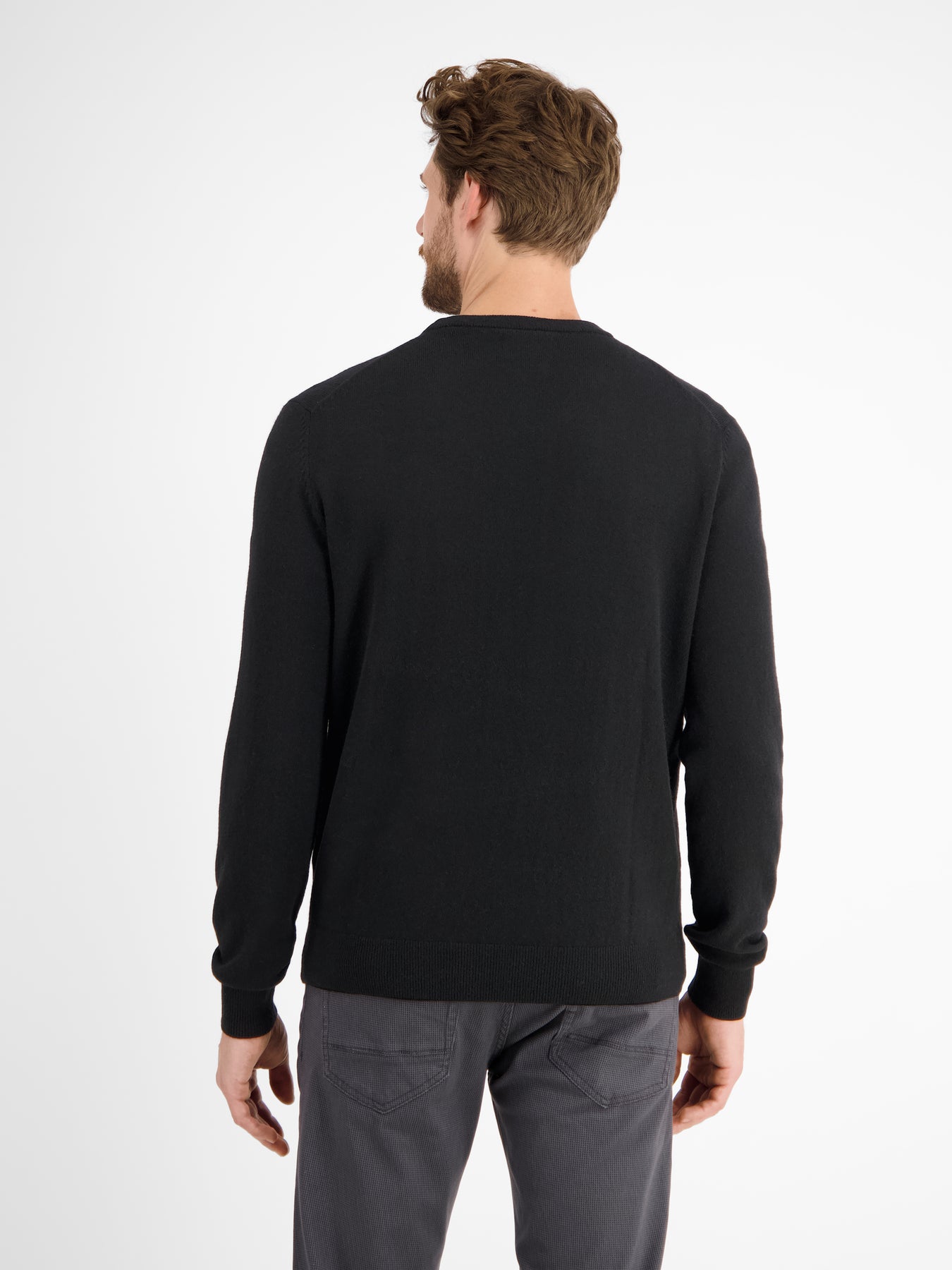 Strickpullover in weicher Schurwollqualität mit Kaschmiranteil