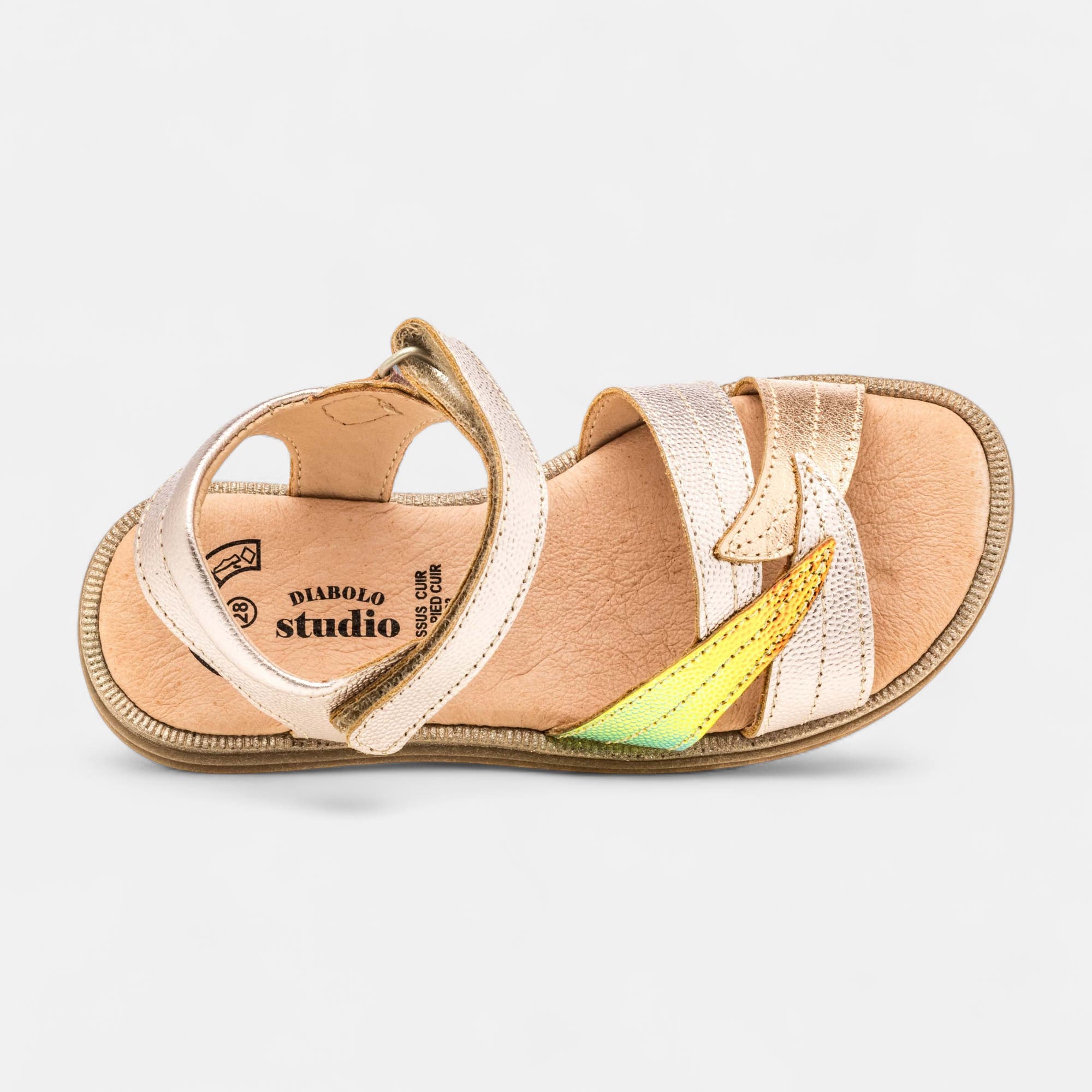 Nu-pieds Fille en cuir rose