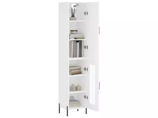 Vitrine Blanche 34,5x34x180 cm Bois d'ingénierie