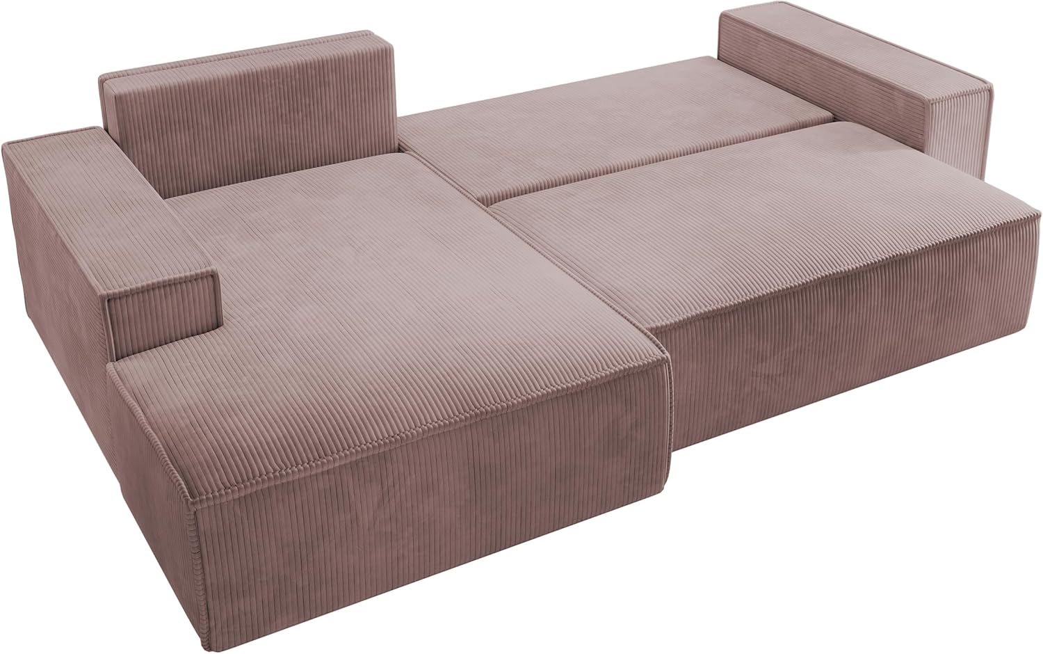 Selsey Sofa Ecksofa Eckcouch Schlafsofa Couch Mit Stauraum Schlaffunktion Pflegeleicht Polyurethanschaum L Form Links Farese Rosa Cordoptik
