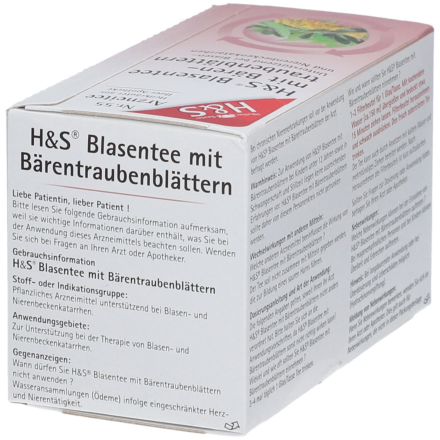 H&S® Blasentee mit Bärentraubenblättern