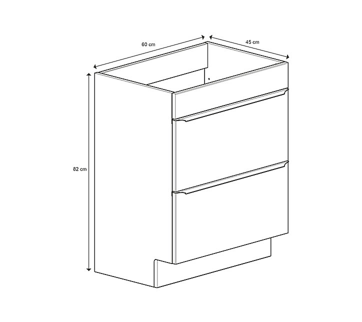 Meuble sous vasque à poser GoodHome Imandra bleu nuit mat L. 80 x H. 82 x P. 45 cm