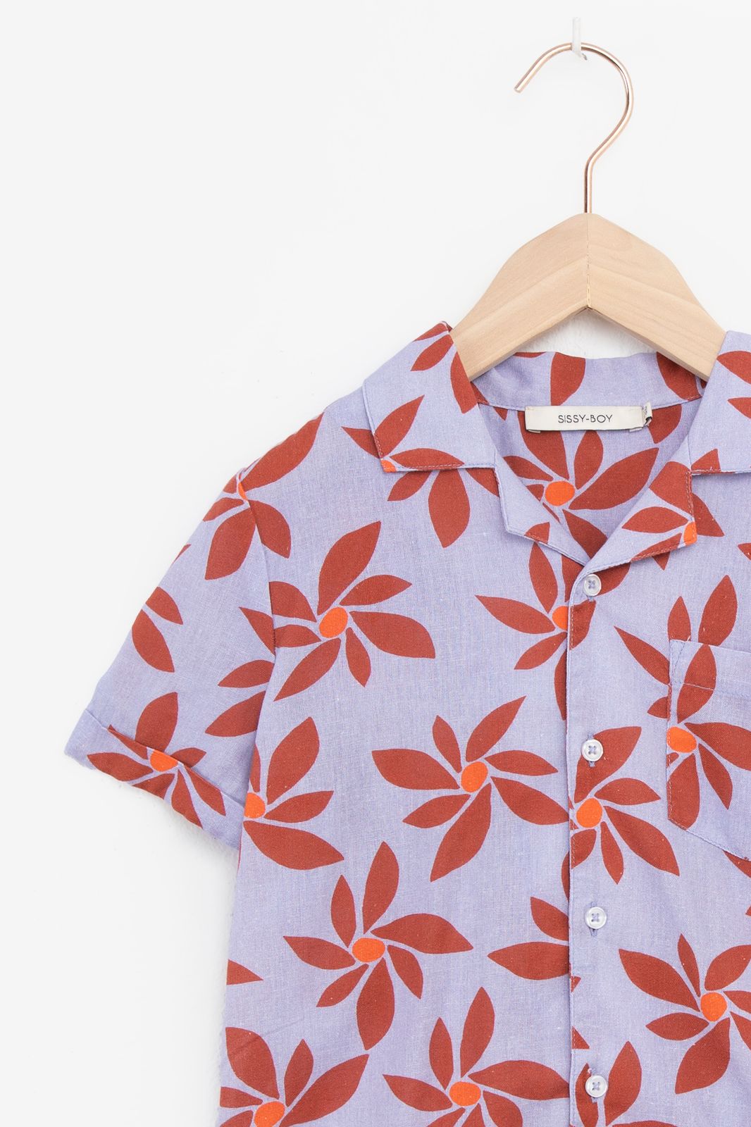 Lavendel overhemd met bloemenprint