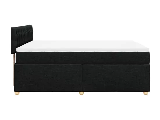 Sommier à lattes de lit avec matelas Noir 160x200 cm Tissu