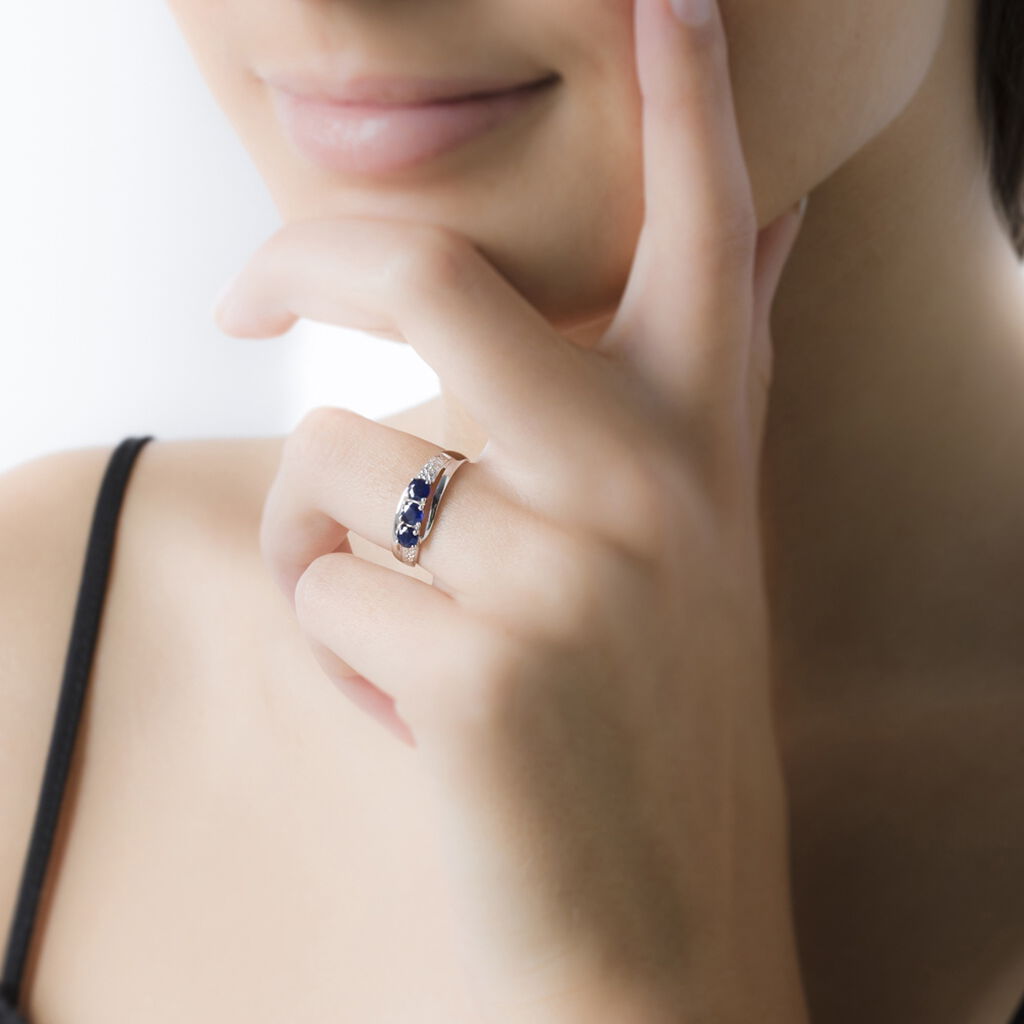 Bague Othylie Or Blanc Saphir Et Diamant