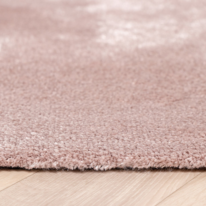 Rond viscose vloerkleed - Vive Oudroze | Wasbaar!