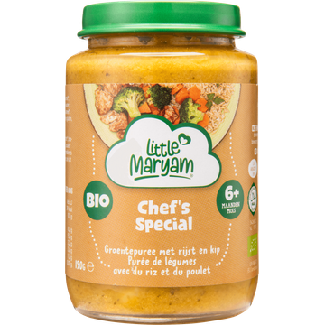 Little Maryam Chef's Special Groentepuree met Rijst en Kip 6+ Maanden 190 g