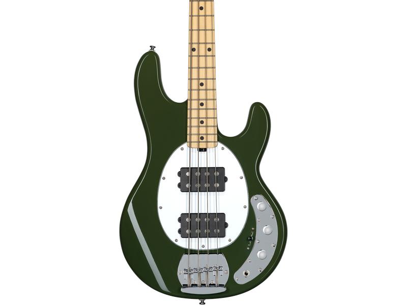 Sterling by Music Man E-Bass StingRay Ray4HH – Olive 4-seitiger Bass mit Aktivelektronik und 2 Humbucker