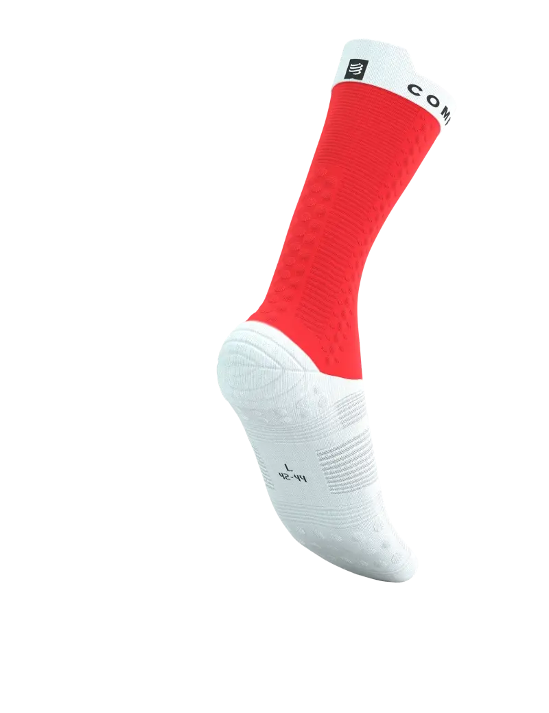 Compressport Pro Racing v4.0 Bike Compressiesokken Fluo Rood/Wit