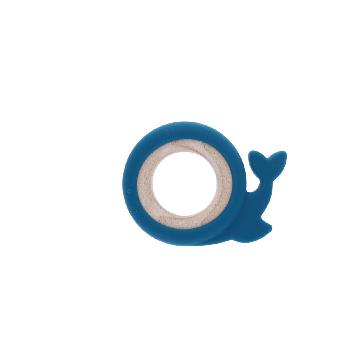 Anneau dentaire baleine bleue silicone Amande