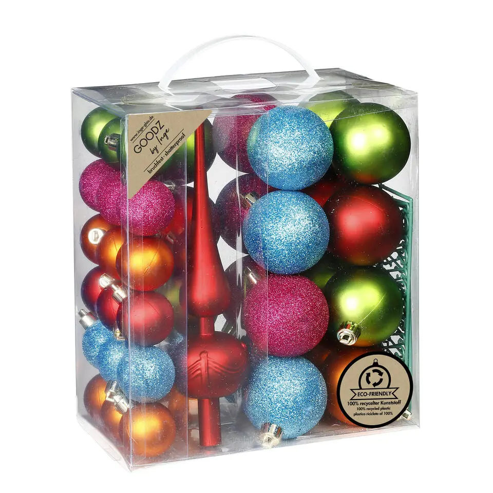 Inge Christmas kerstballen -39x - gekleurd - kunststof - met piek