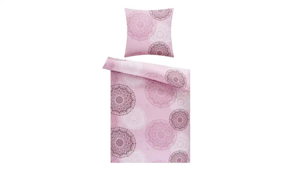 Satin Bettwäsche Ornament rosé
