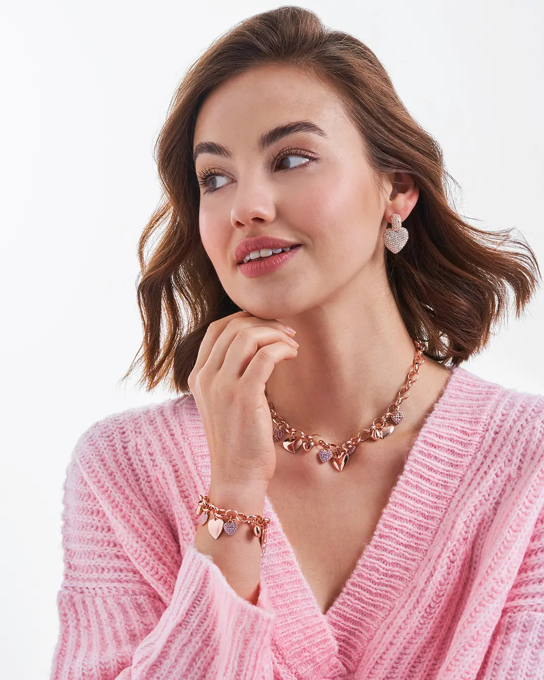 Kette - Rosy Hearts