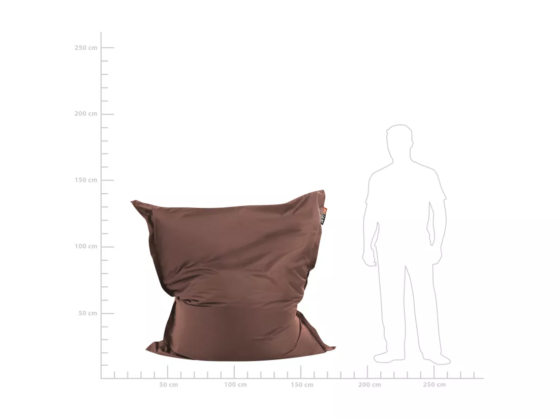 Pouf poire 300 L FUZZY 140 cm 180 cm Marron