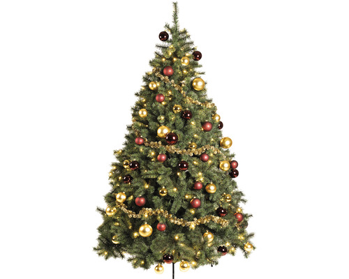 Kunstkerstboom, dennenboom Lafiora Chamonix, verlicht, H 185 cm, groen, incl. LED