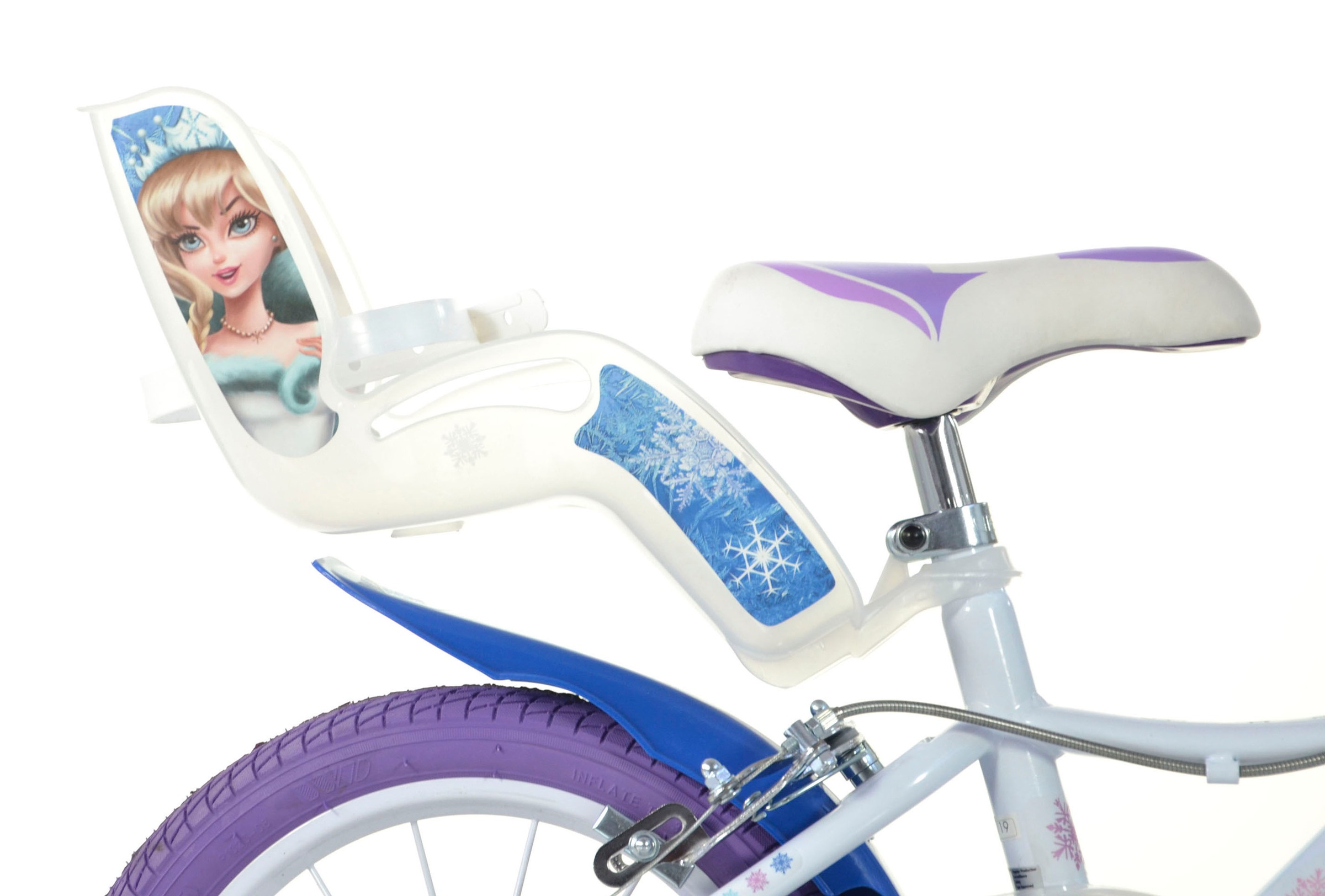 Dino Kinderfahrrad »Snow Queen Eiskönigin« 1 Gang mit Stützrädern, Korb und Puppensitz