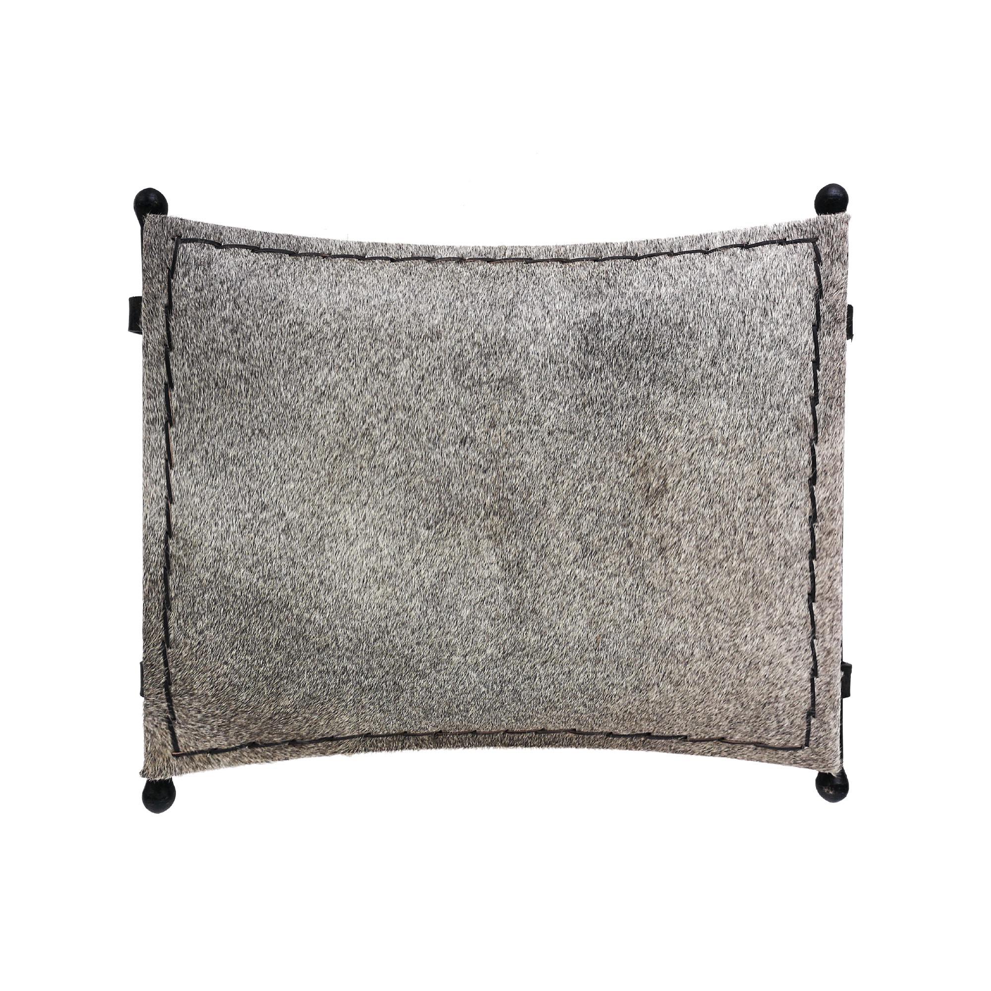 Scherenhocker 'Asturias', grau, braun, T 54 cm, B 40 cm, H 46 cm von fischer's lagerhaus