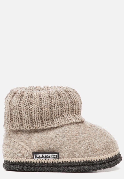 Bergstein Cozy slofjes beige Schapenwol