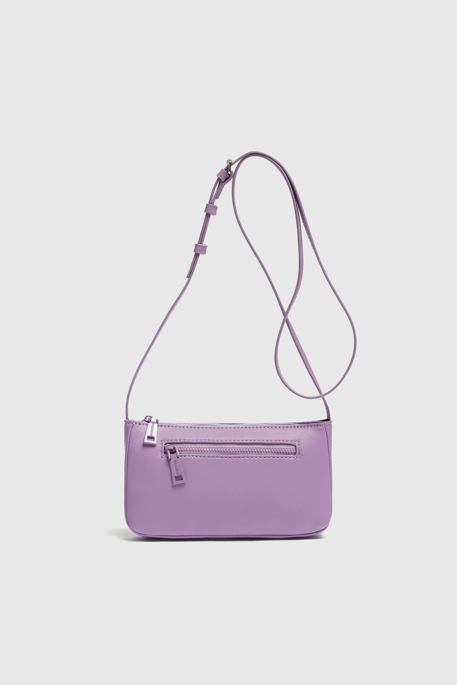 Bolsa transversal com detalhe de zíper - Malva