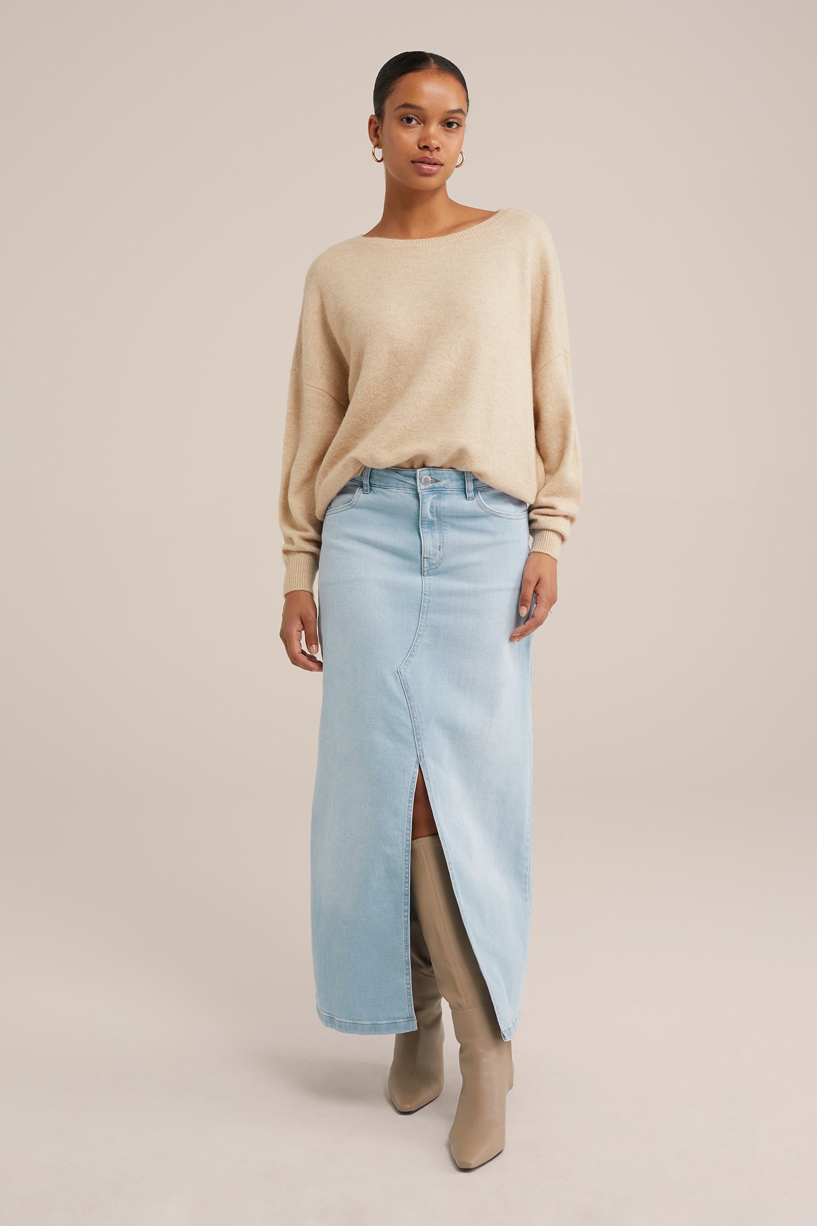 high rise denim rok Blue Ridge Lichtblauw