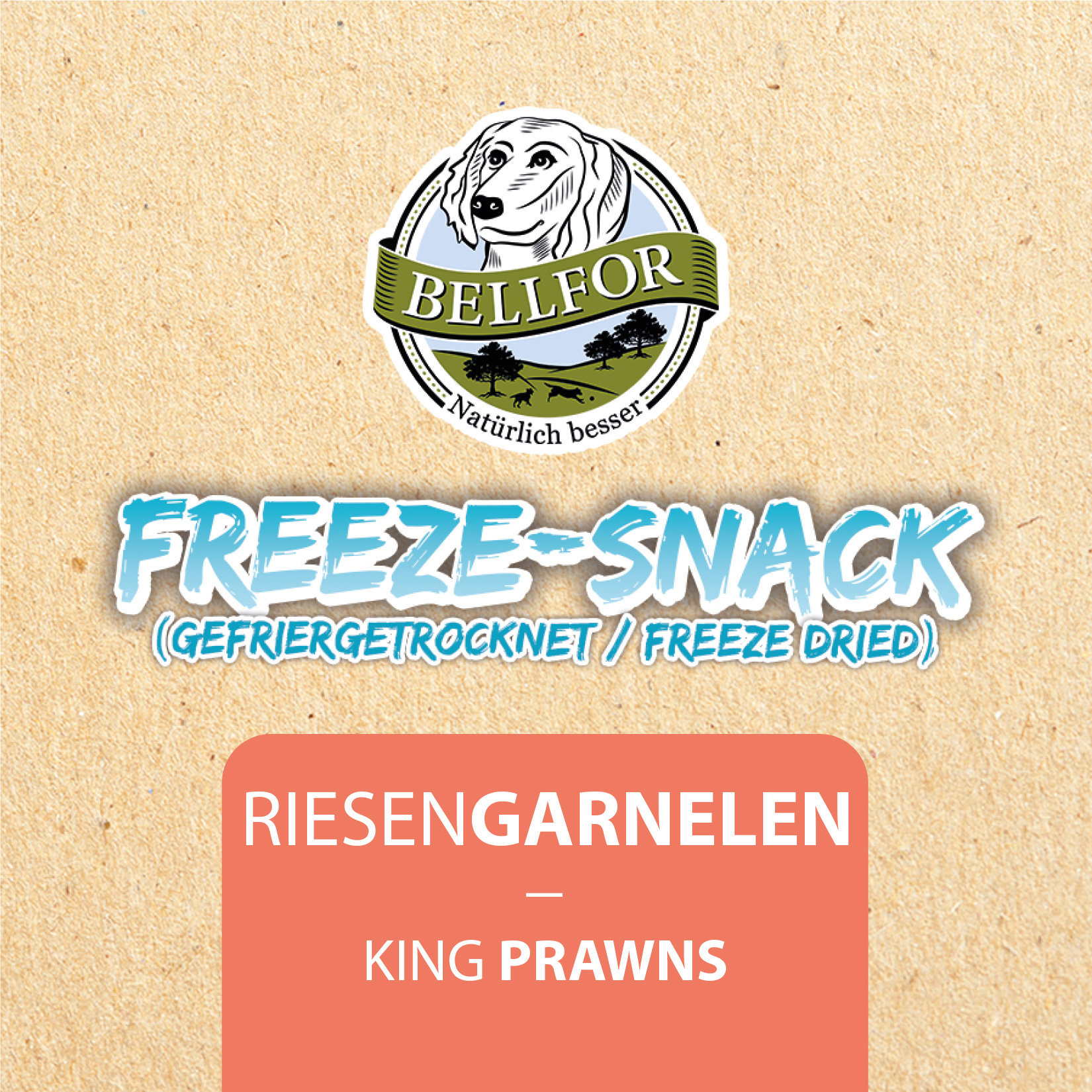 Friandise freeze pour chiens - crevettes géantes (lyophilisées) - 35g
