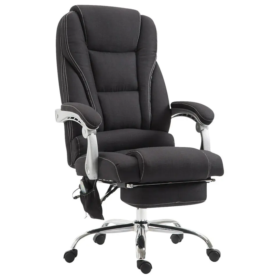 CLP Bureaustoel Pacific chroom Frame - Stof - zwart