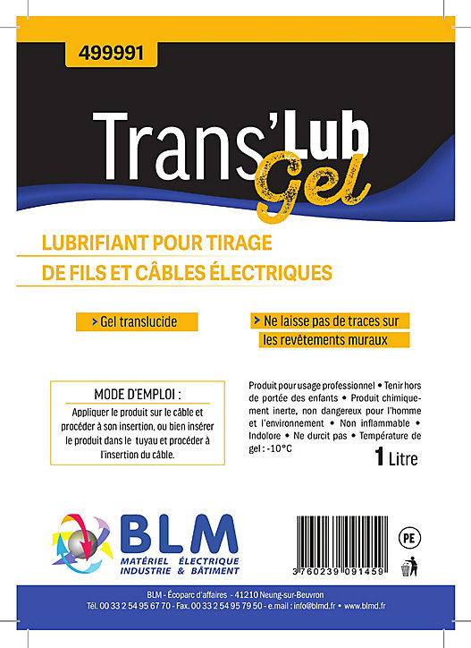Lubrifiant pour tirage fils et câble électrique (électriques, TV ou co-axiaux)