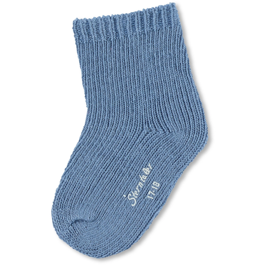 Sterntaler Söckchen Uni Wolle mittelblau