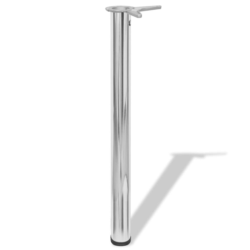 in hoogte verstelbare tafelpoten, 710 mm, chroom